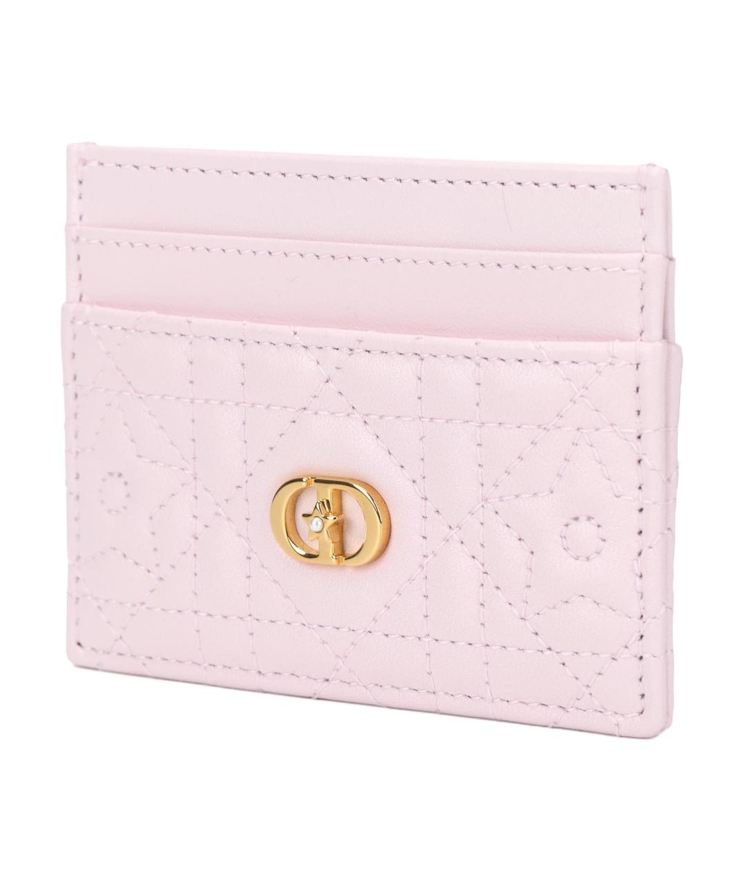 CHRISTIAN DIOR Розовый кожаный кардхолдер, фото 2