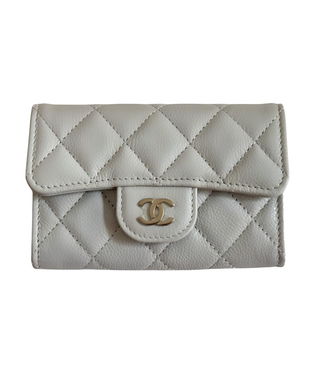 CHANEL Серый кожаный кардхолдер, фото 1