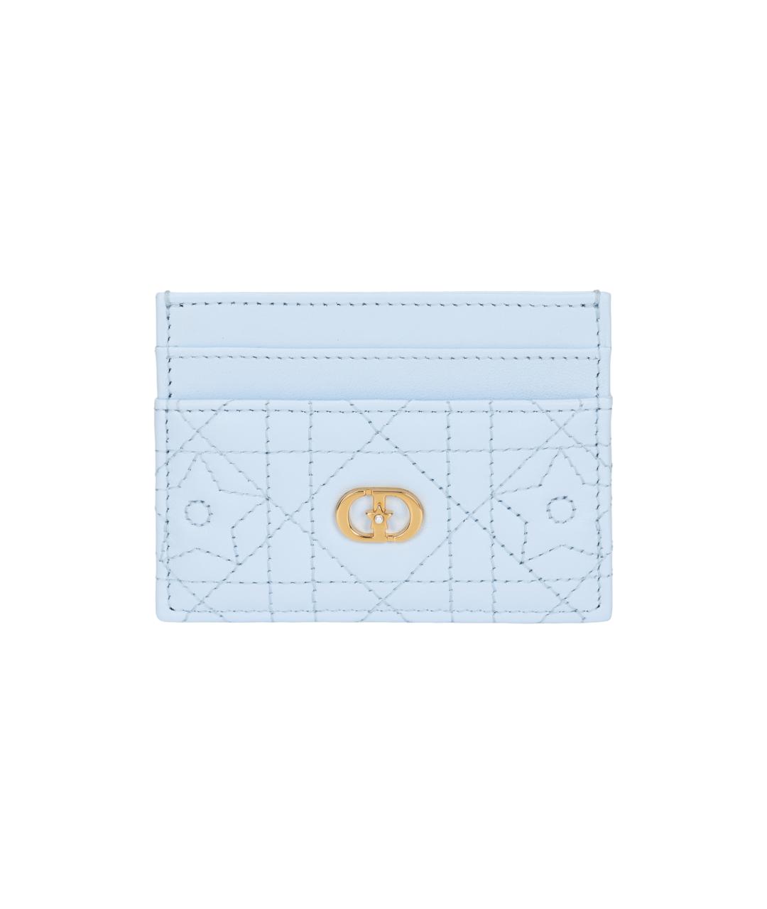 CHRISTIAN DIOR Голубой кожаный кардхолдер, фото 1