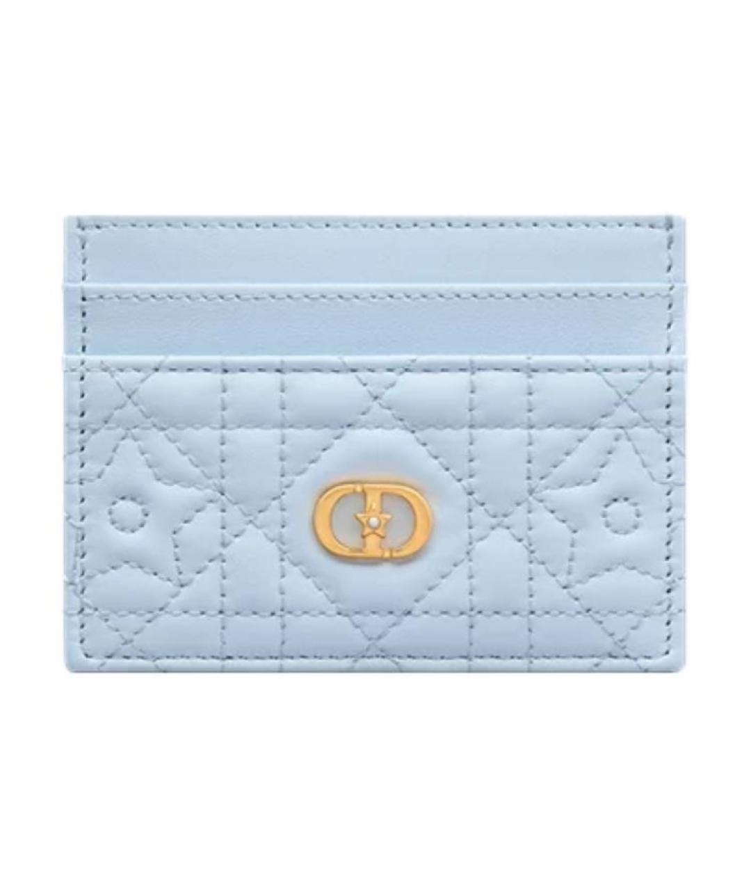 CHRISTIAN DIOR Голубой кожаный кардхолдер, фото 5