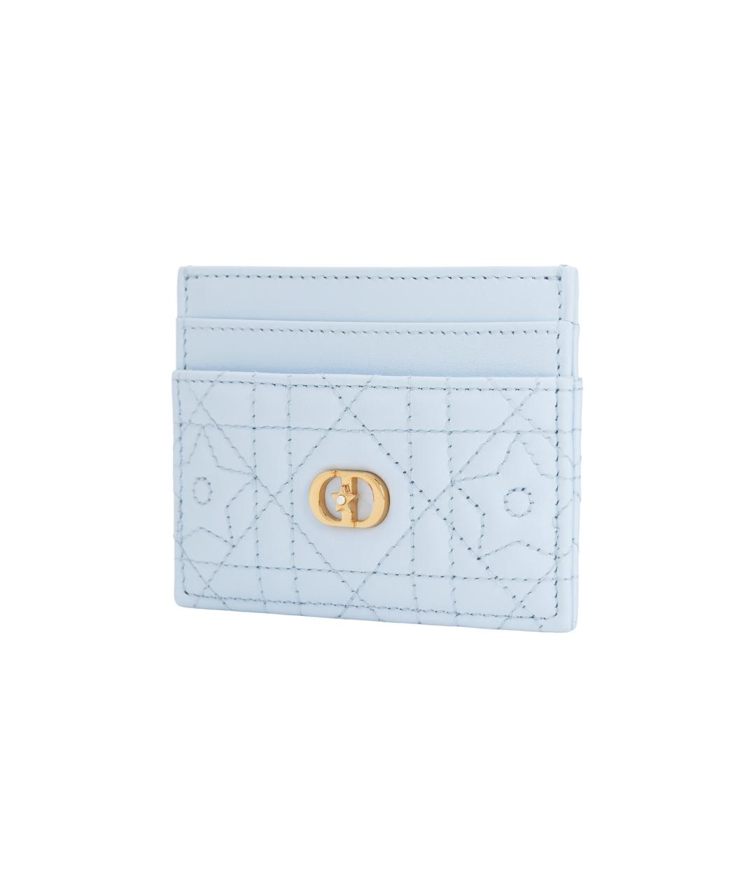 CHRISTIAN DIOR Голубой кожаный кардхолдер, фото 2