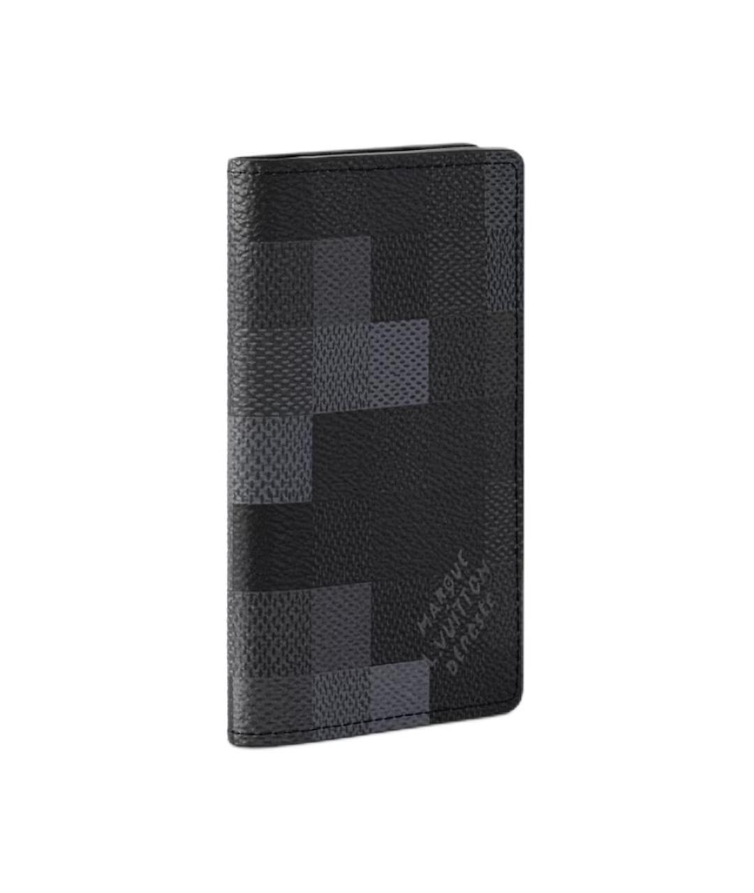 LOUIS VUITTON Черный кожаный кошелек, фото 2