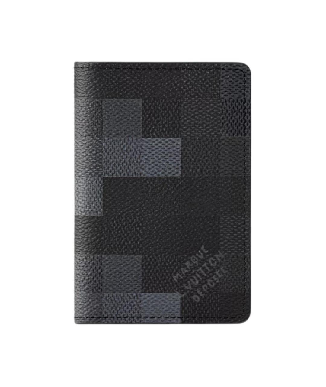 LOUIS VUITTON Черный кожаный кошелек, фото 1