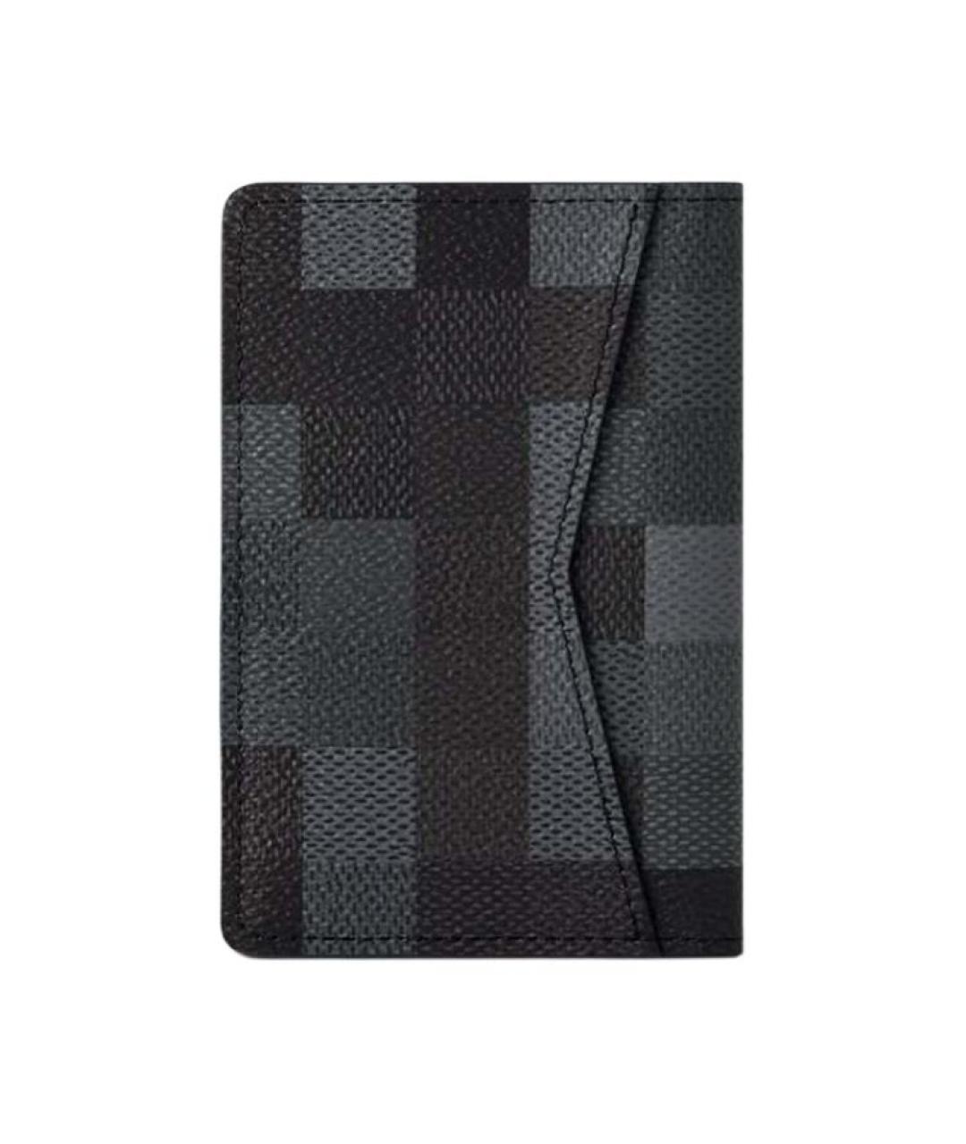 LOUIS VUITTON Черный кожаный кошелек, фото 4