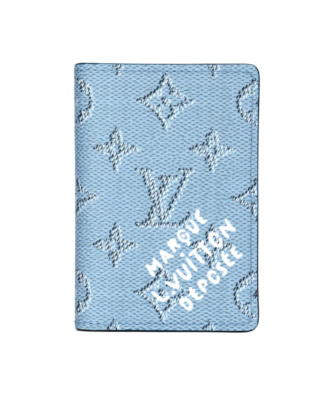 LOUIS VUITTON Голубой кожаный кошелек, фото 1