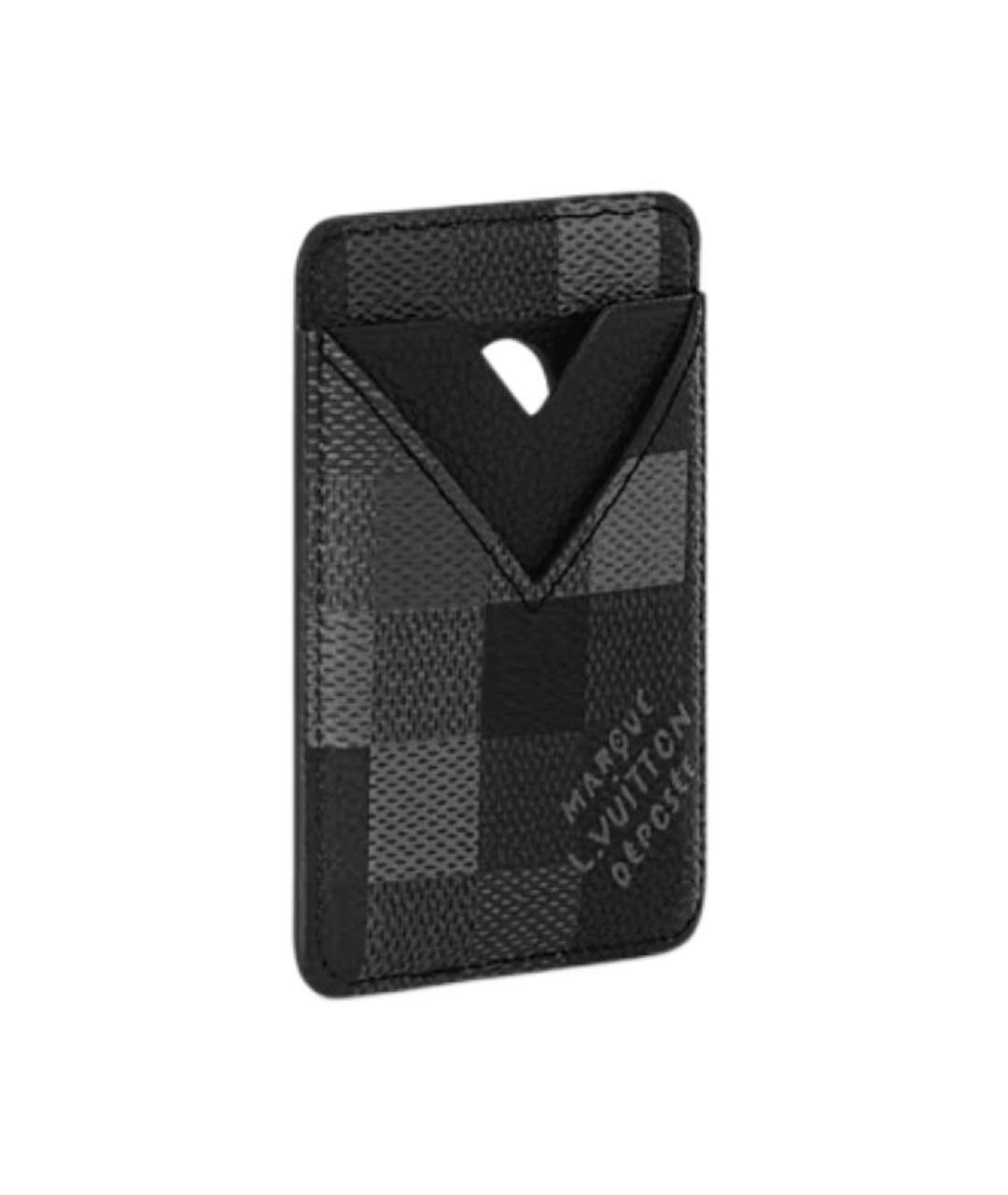 LOUIS VUITTON Серый кожаный кардхолдер, фото 2