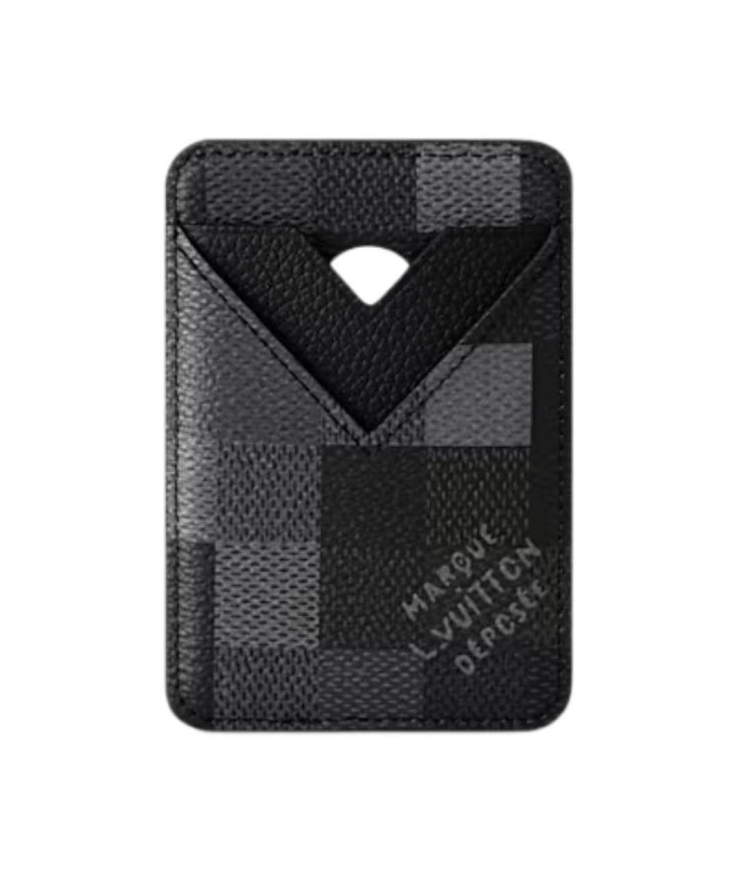 LOUIS VUITTON Серый кожаный кардхолдер, фото 1