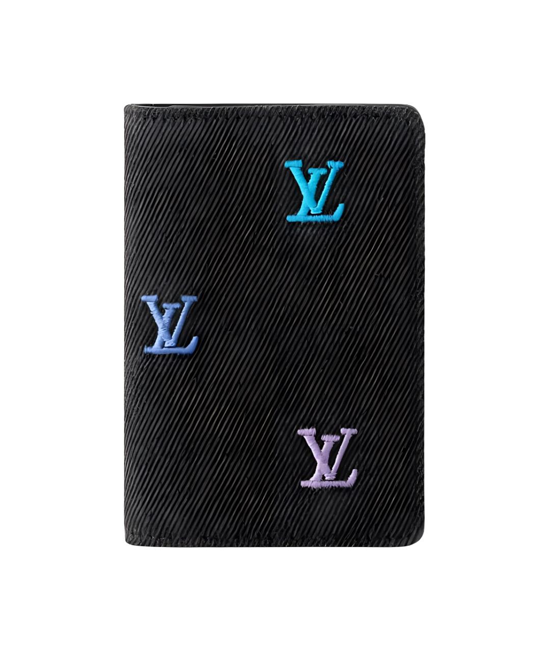 LOUIS VUITTON Черный кожаный кошелек, фото 1