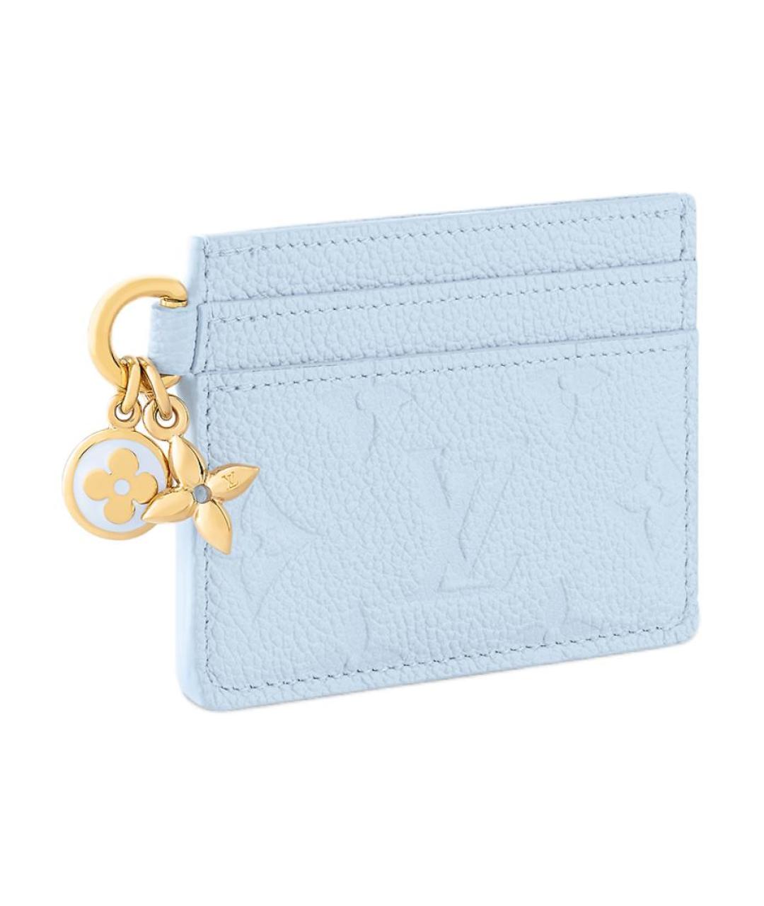 LOUIS VUITTON Голубой кожаный кардхолдер, фото 2