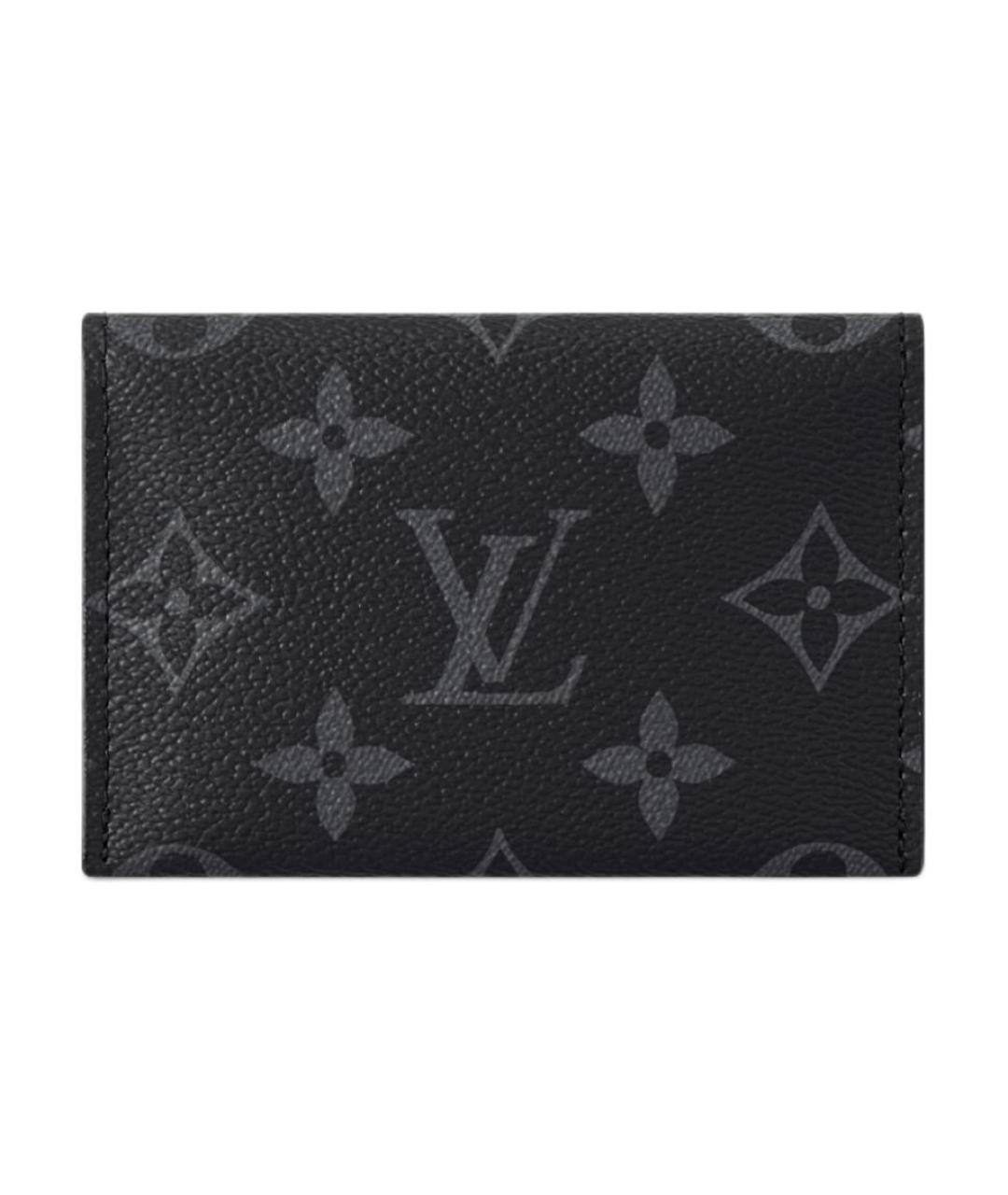 LOUIS VUITTON Черный кожаный кардхолдер, фото 1