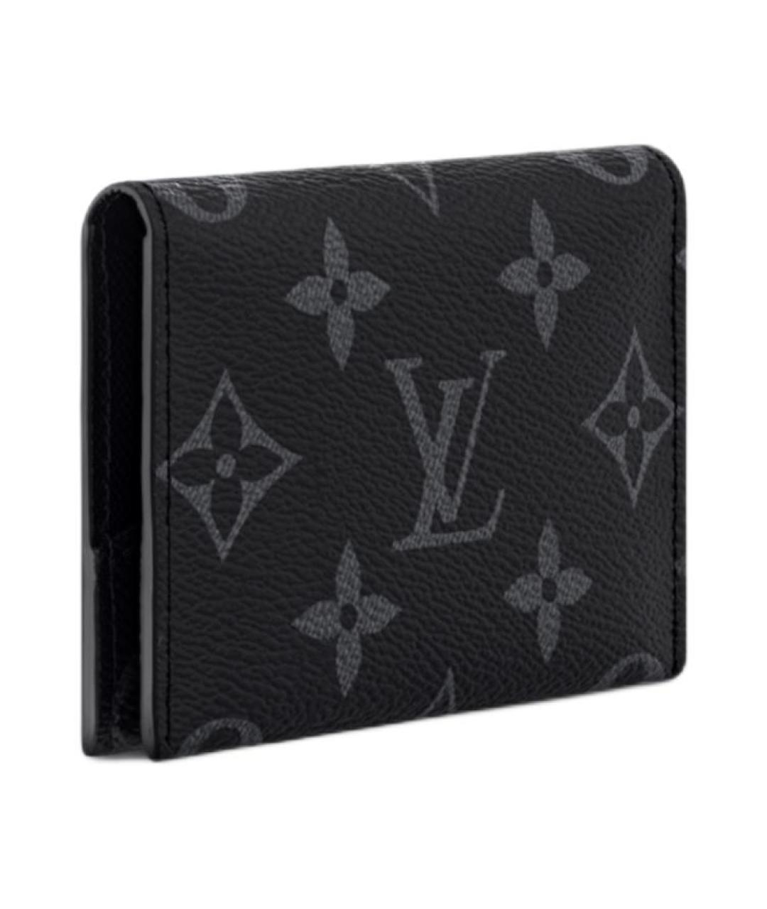 LOUIS VUITTON Черный кожаный кардхолдер, фото 2