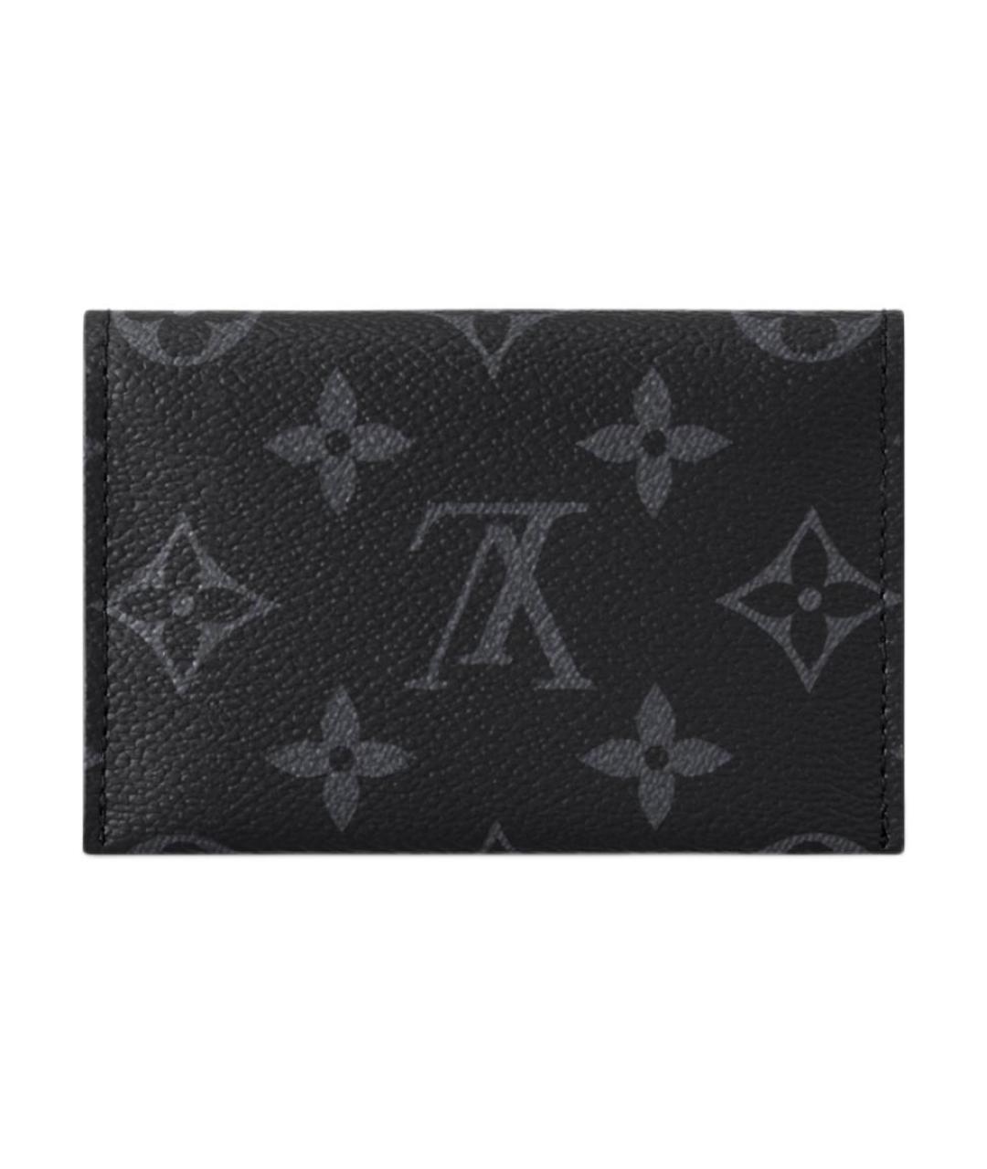 LOUIS VUITTON Черный кожаный кардхолдер, фото 3