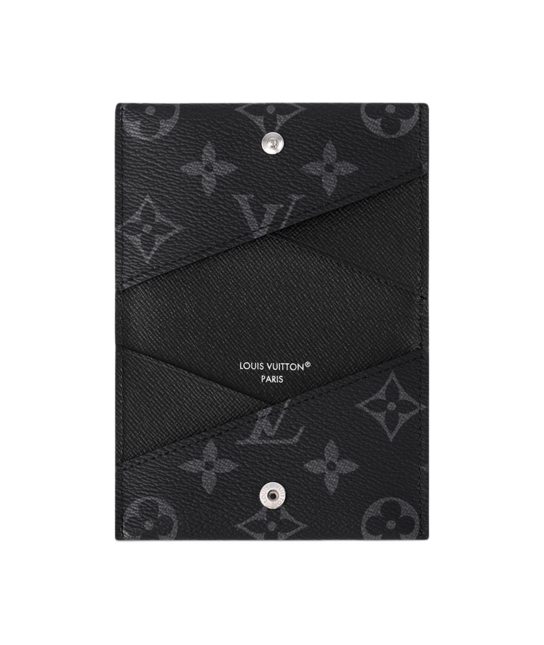 LOUIS VUITTON Черный кожаный кардхолдер, фото 4