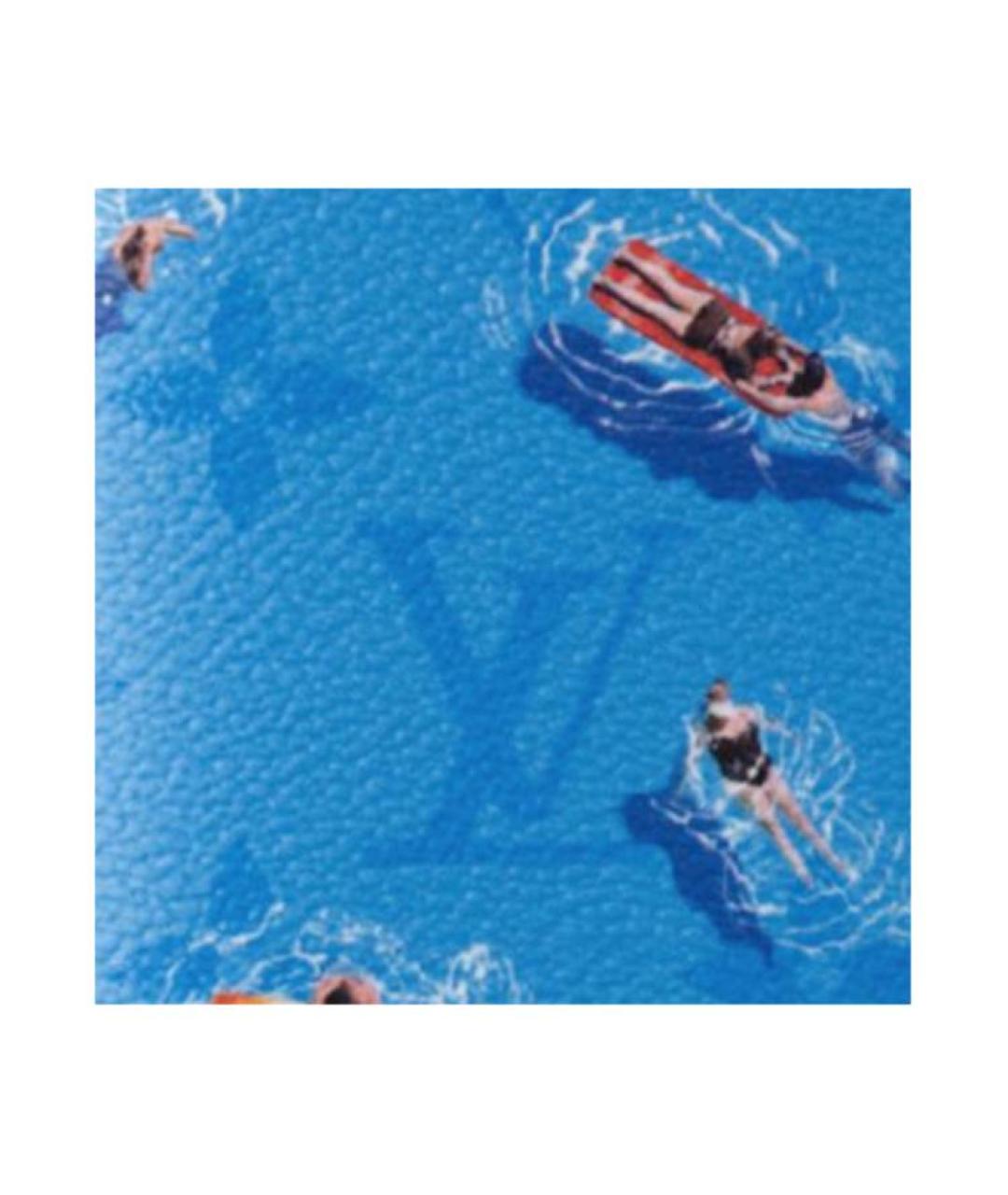 LOUIS VUITTON Синий кожаный кошелек, фото 5