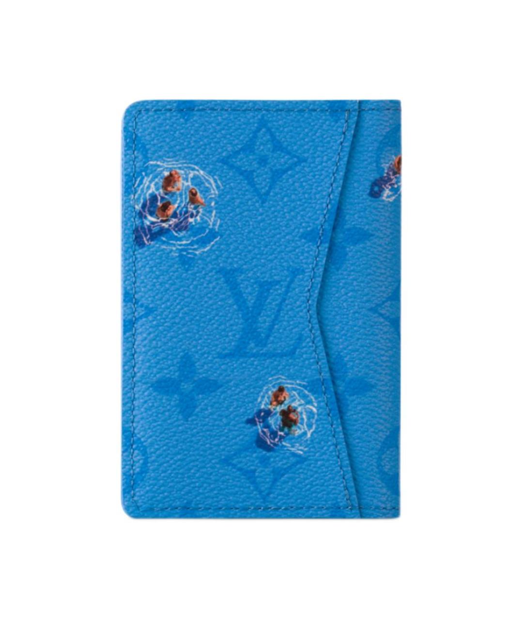 LOUIS VUITTON Синий кожаный кошелек, фото 3