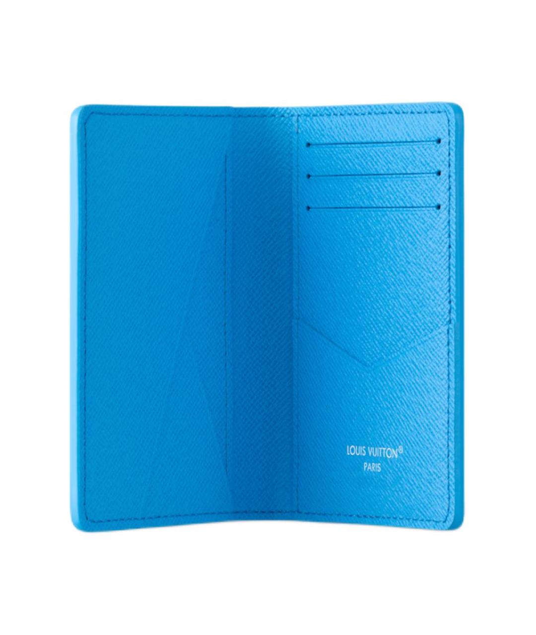 LOUIS VUITTON Синий кожаный кошелек, фото 4