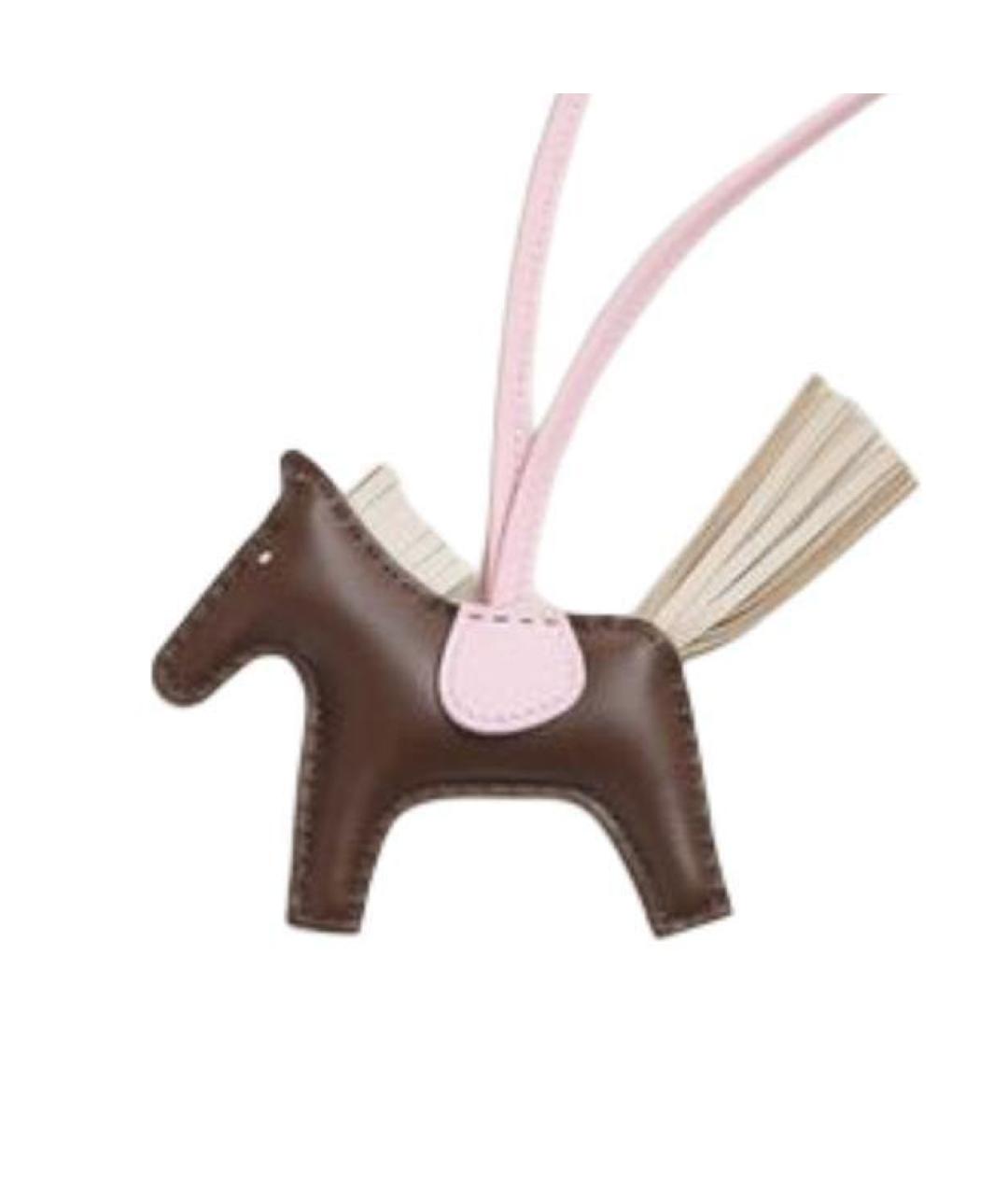 HERMES Коричневый брелок, фото 3