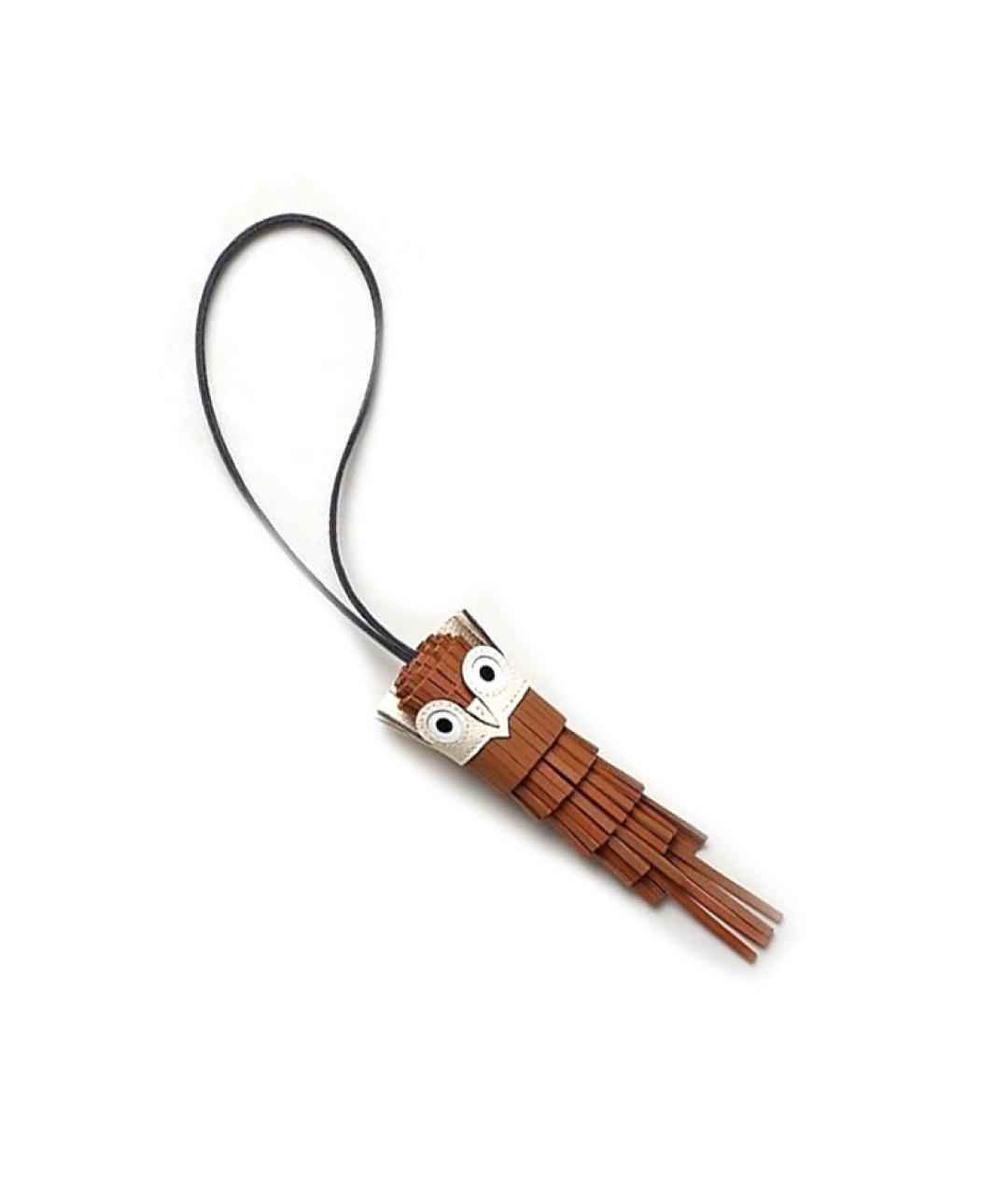 HERMES Коричневый брелок, фото 3