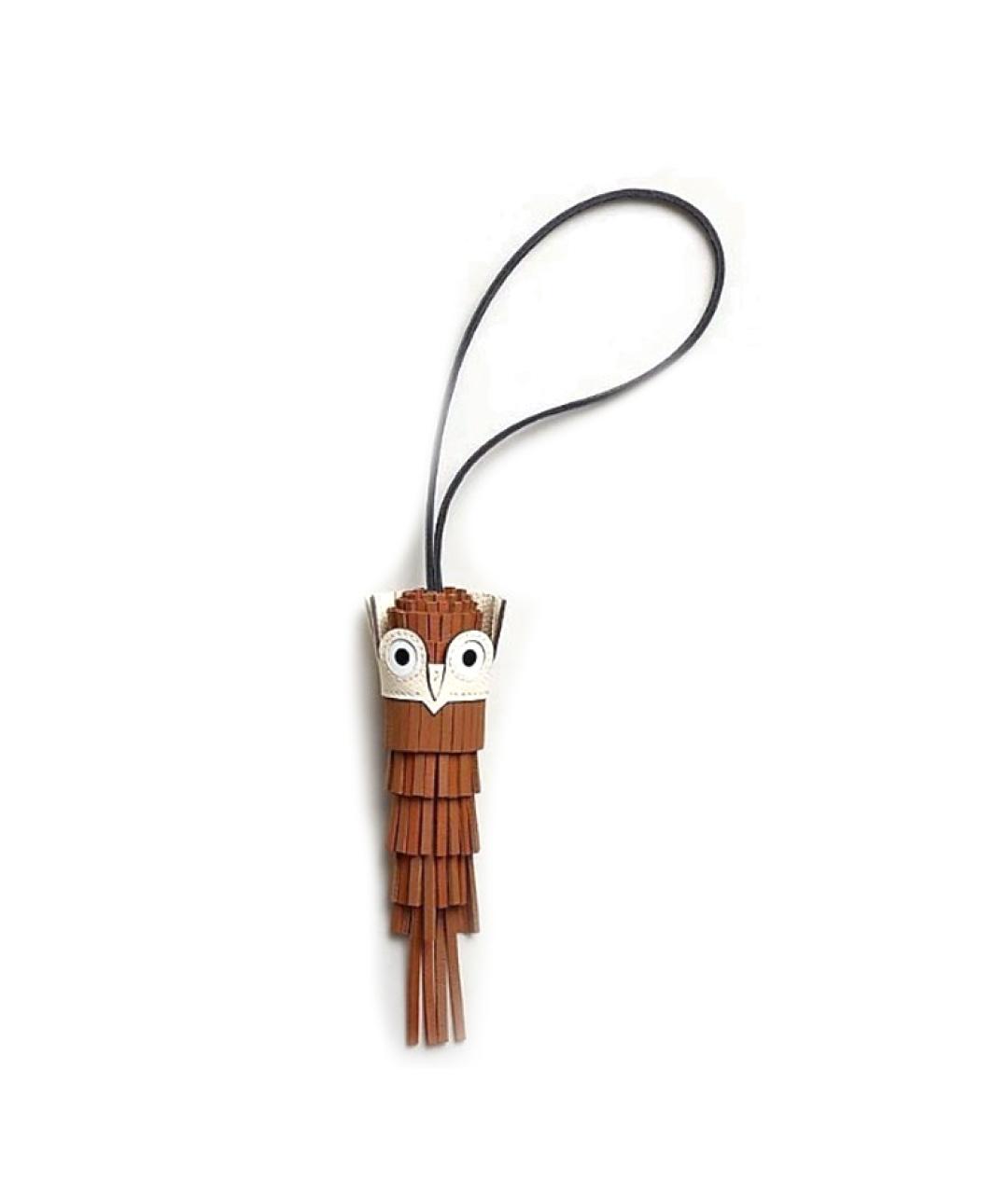 HERMES Коричневый брелок, фото 1