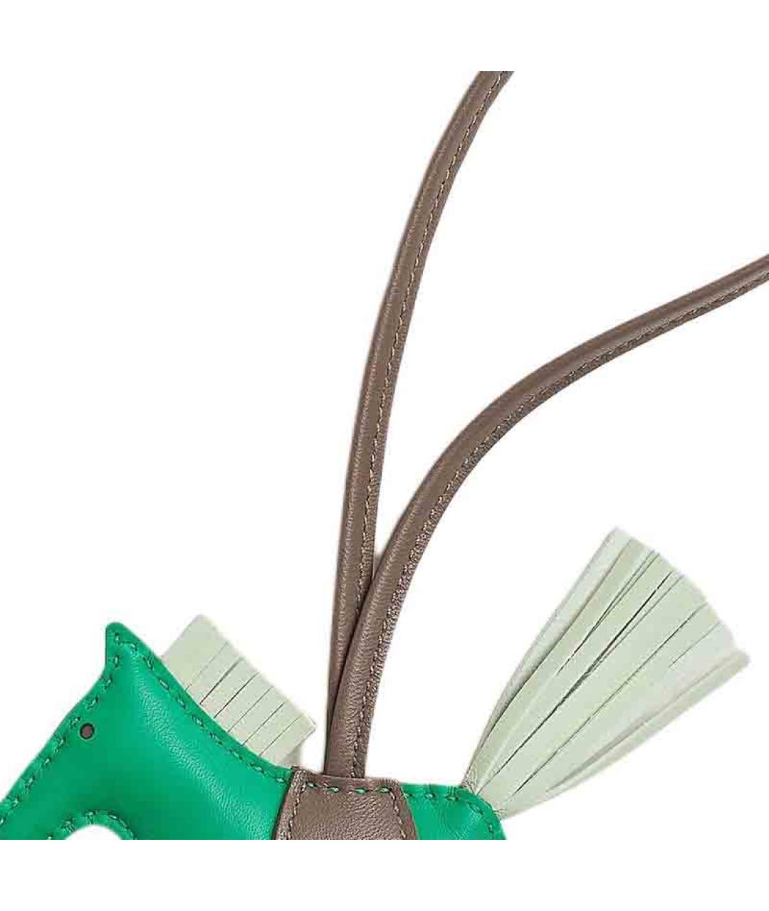 HERMES Зеленый брелок, фото 3