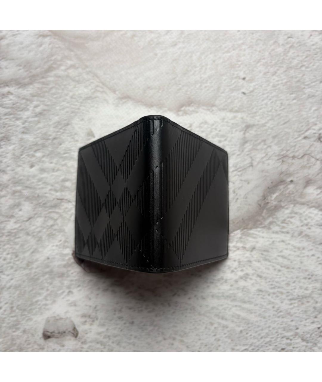 BURBERRY Черный кожаный кошелек, фото 3