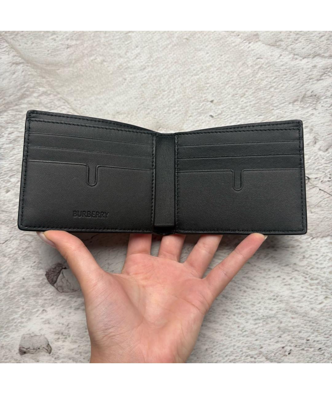 BURBERRY Черный кожаный кошелек, фото 5