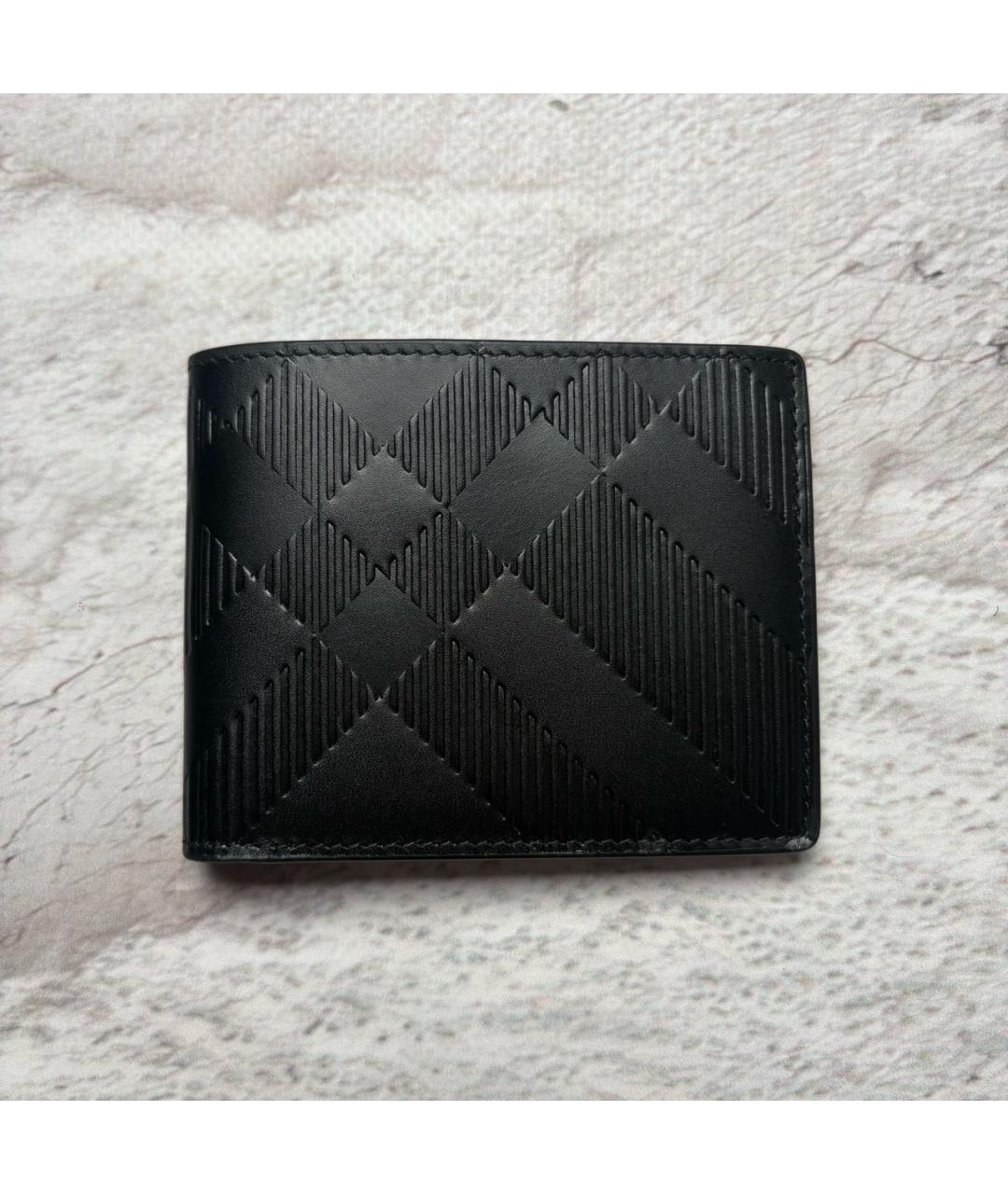 BURBERRY Черный кожаный кошелек, фото 7