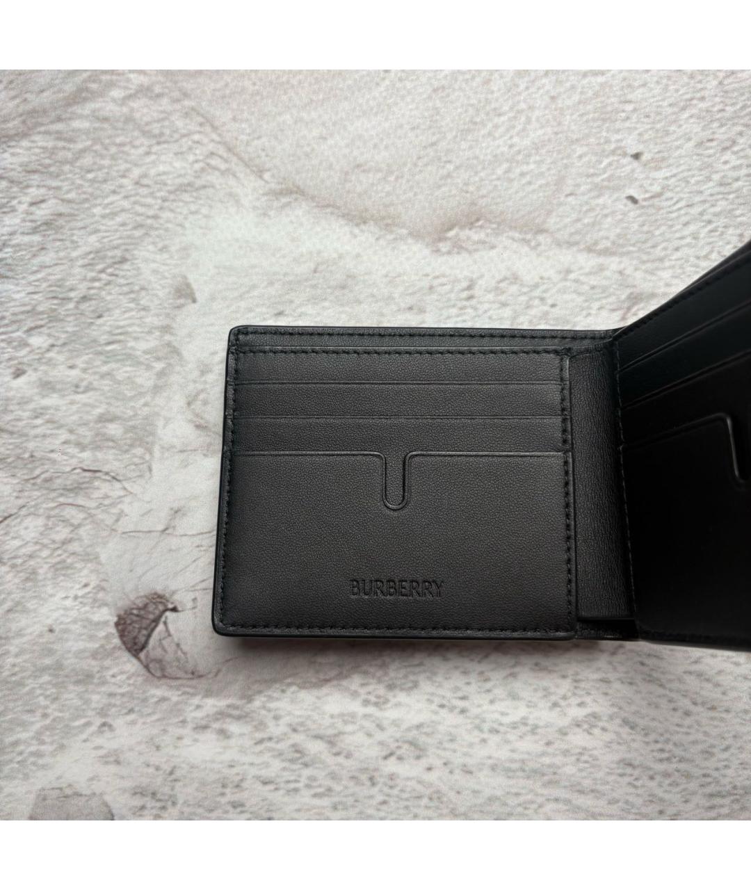 BURBERRY Черный кожаный кошелек, фото 6