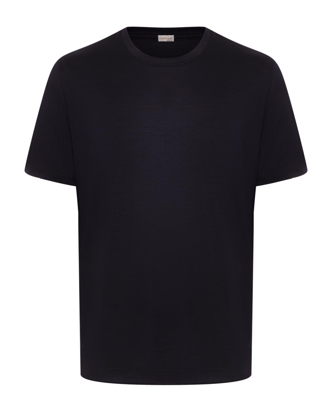 CAPOBIANCO Темно-синяя хлопко-шерстяная футболка, фото 1