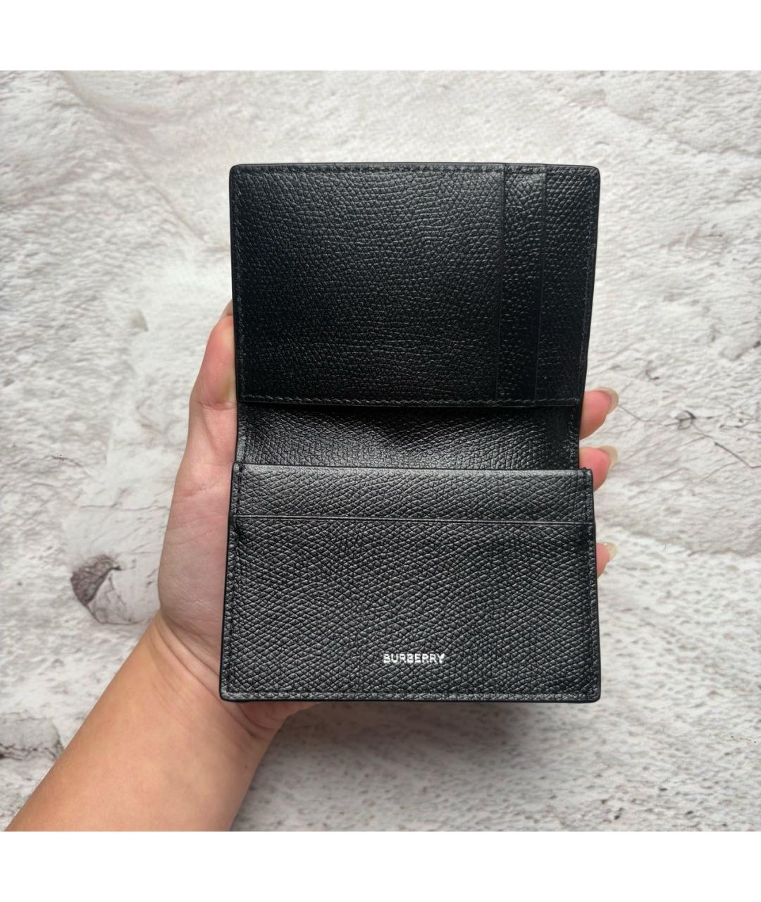 BURBERRY Черный кожаный кардхолдер, фото 3