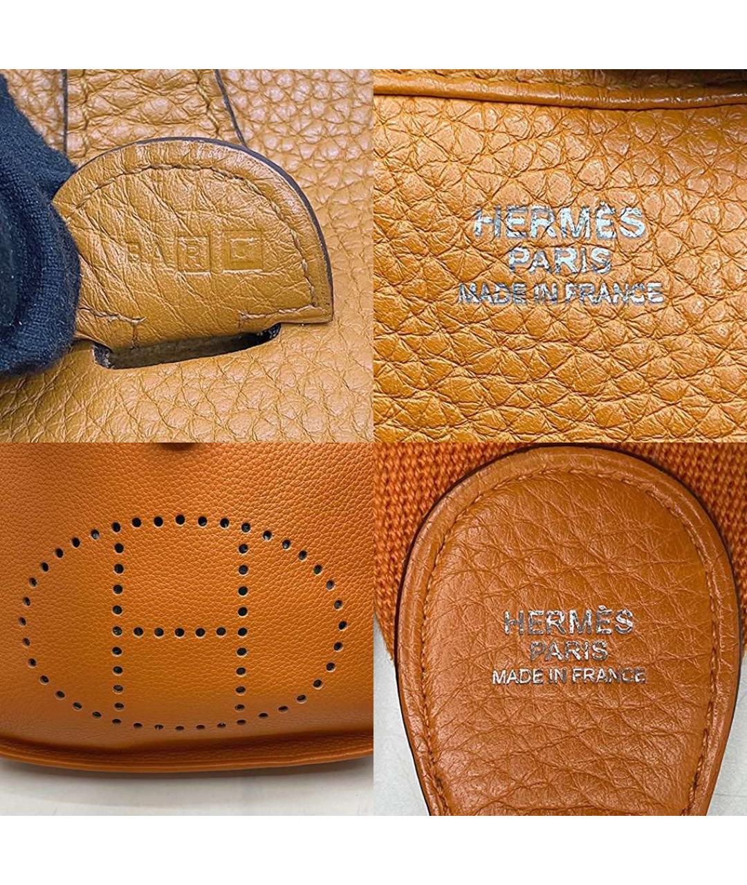 HERMES Оранжевая кожаная сумка через плечо, фото 4