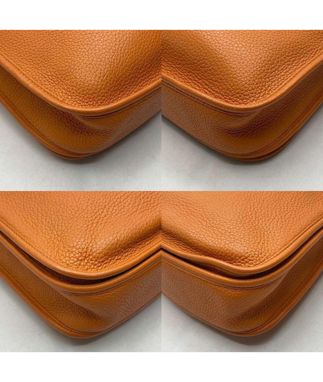 HERMES Оранжевая кожаная сумка через плечо, фото 3