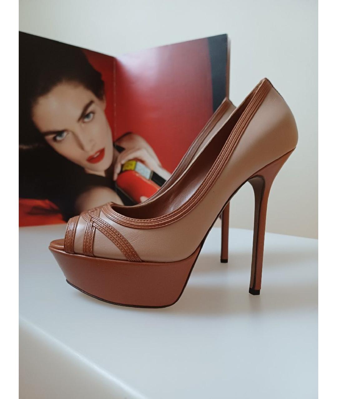 SERGIO ROSSI Коричневые кожаные туфли, фото 2