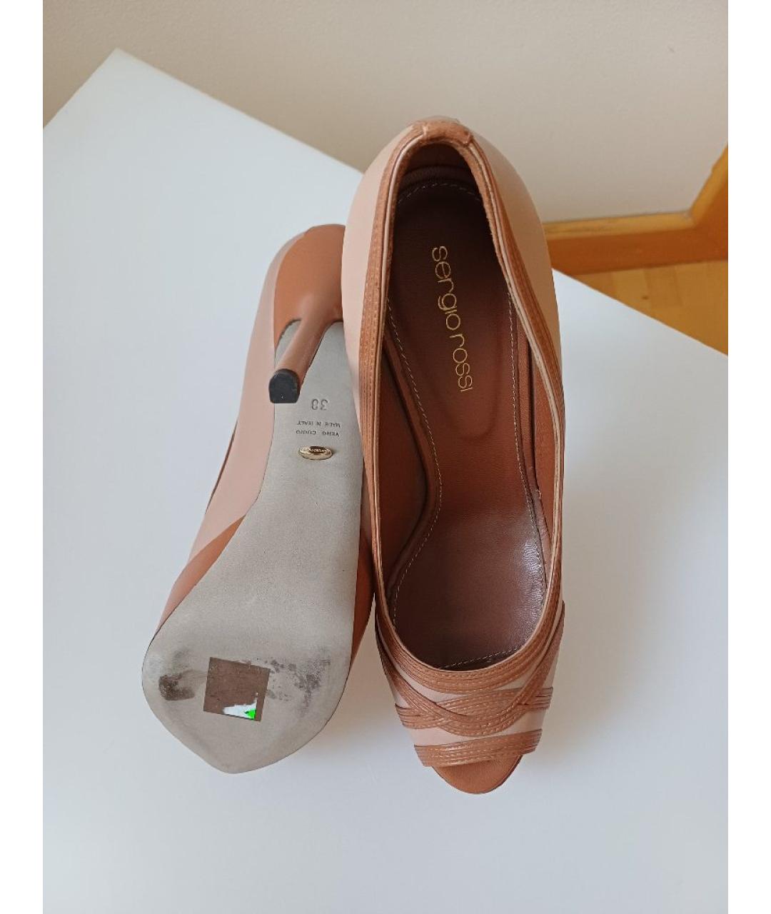 SERGIO ROSSI Коричневые кожаные туфли, фото 9