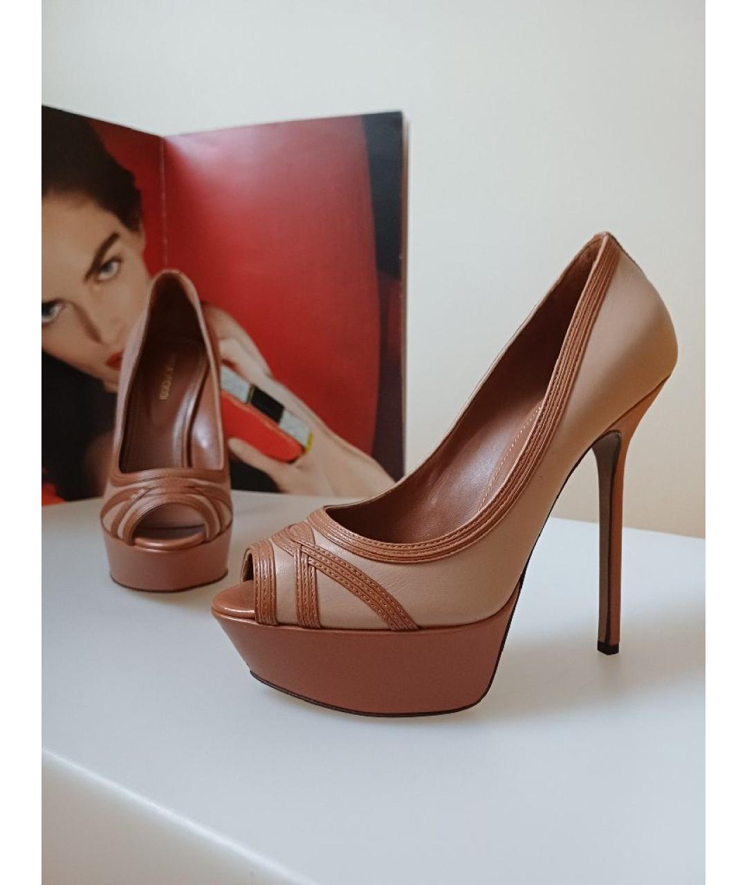 SERGIO ROSSI Коричневые кожаные туфли, фото 3