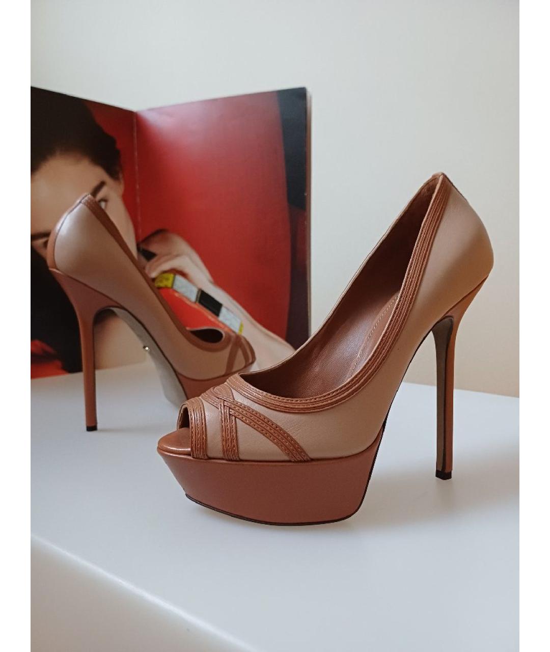 SERGIO ROSSI Коричневые кожаные туфли, фото 5