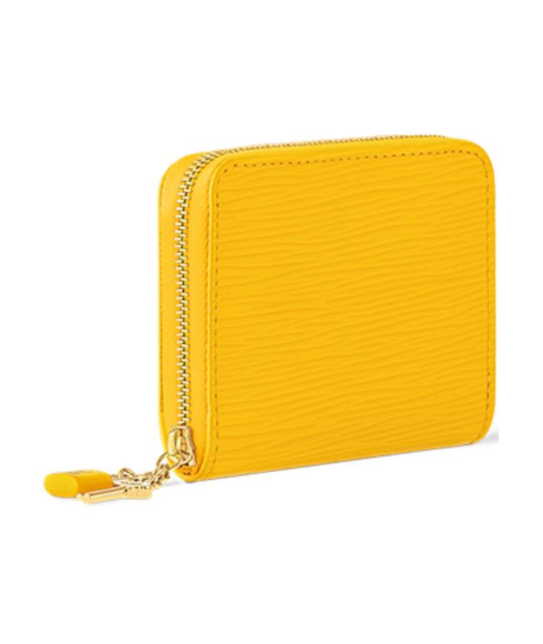 LOUIS VUITTON Желтый кожаный кошелек, фото 2
