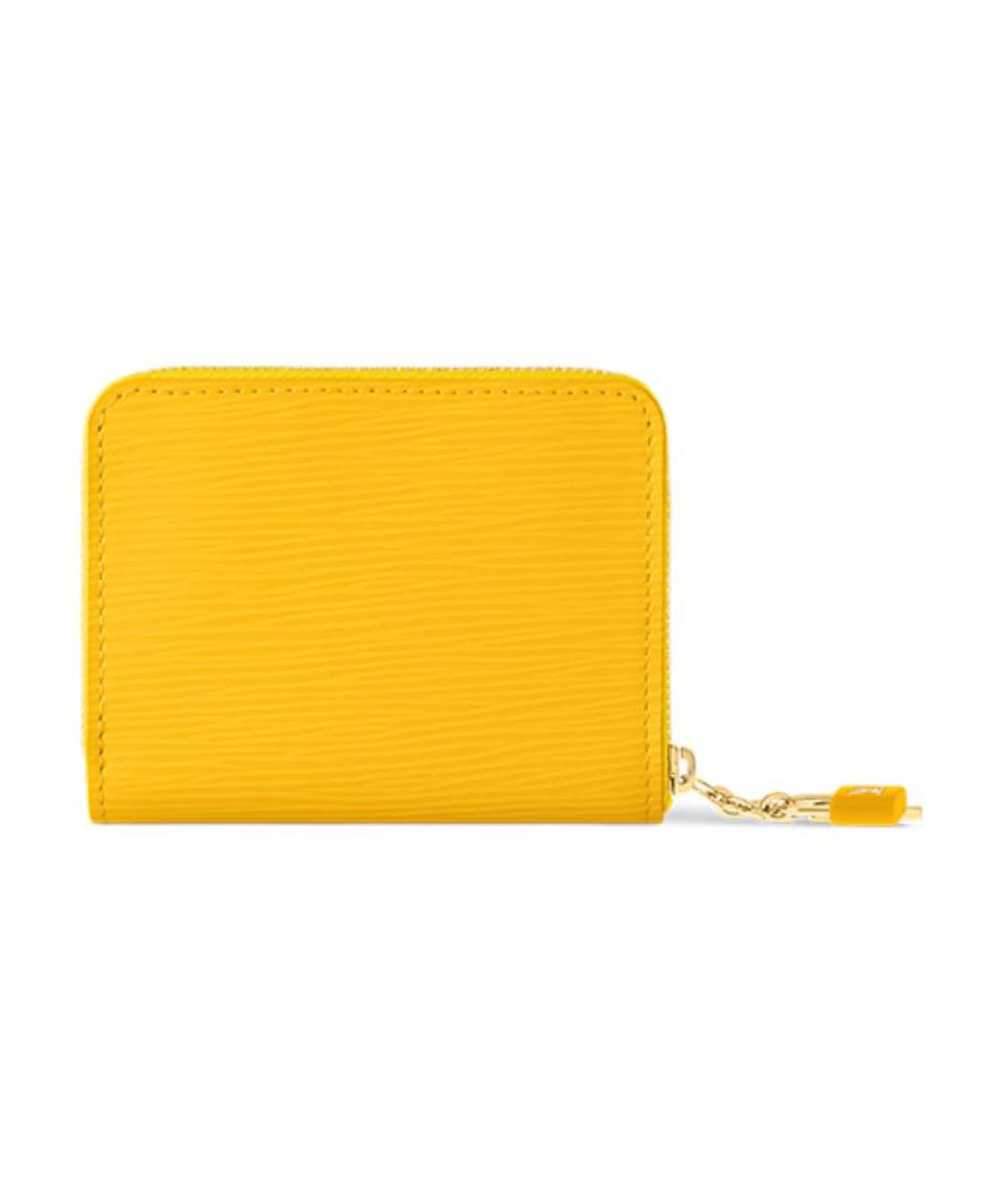 LOUIS VUITTON Желтый кожаный кошелек, фото 3