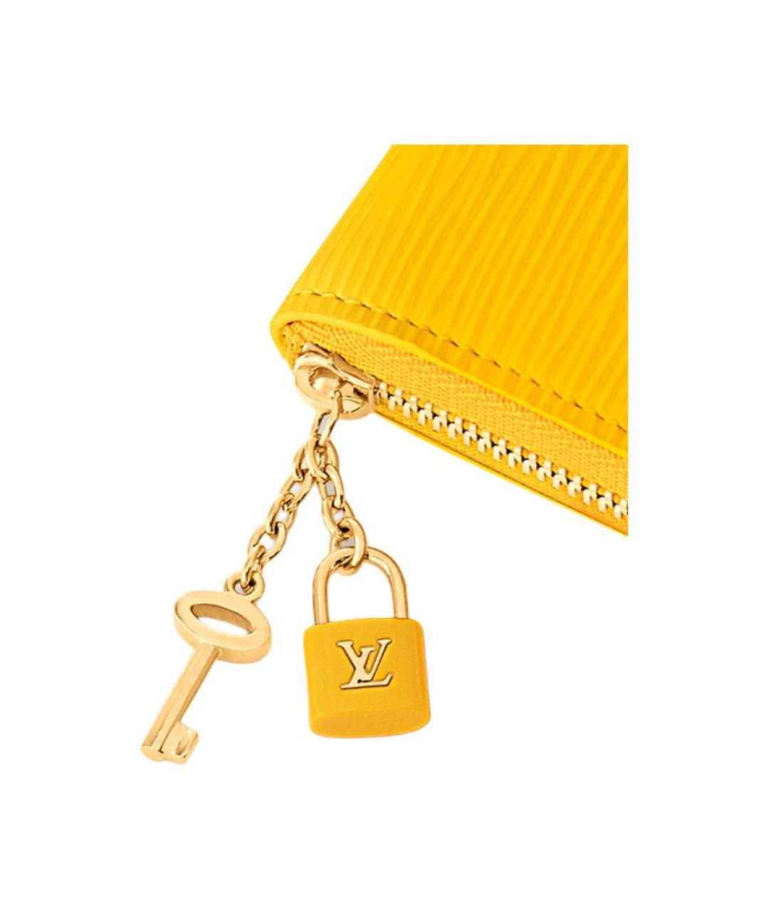LOUIS VUITTON Желтый кожаный кошелек, фото 5