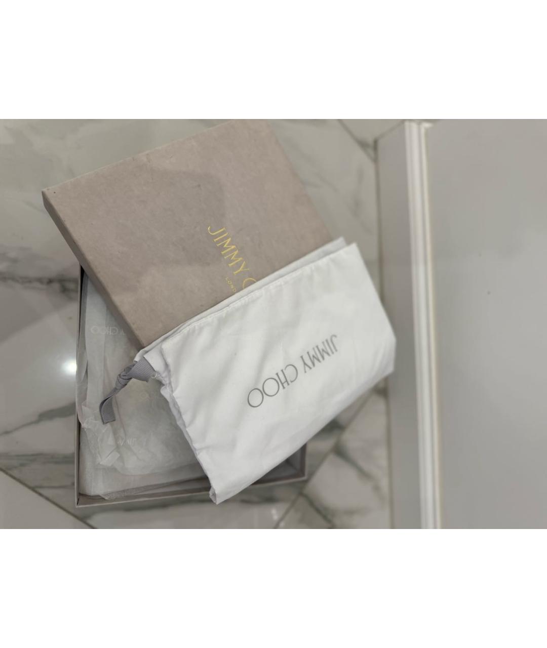 JIMMY CHOO Белые кожаные сандалии, фото 5