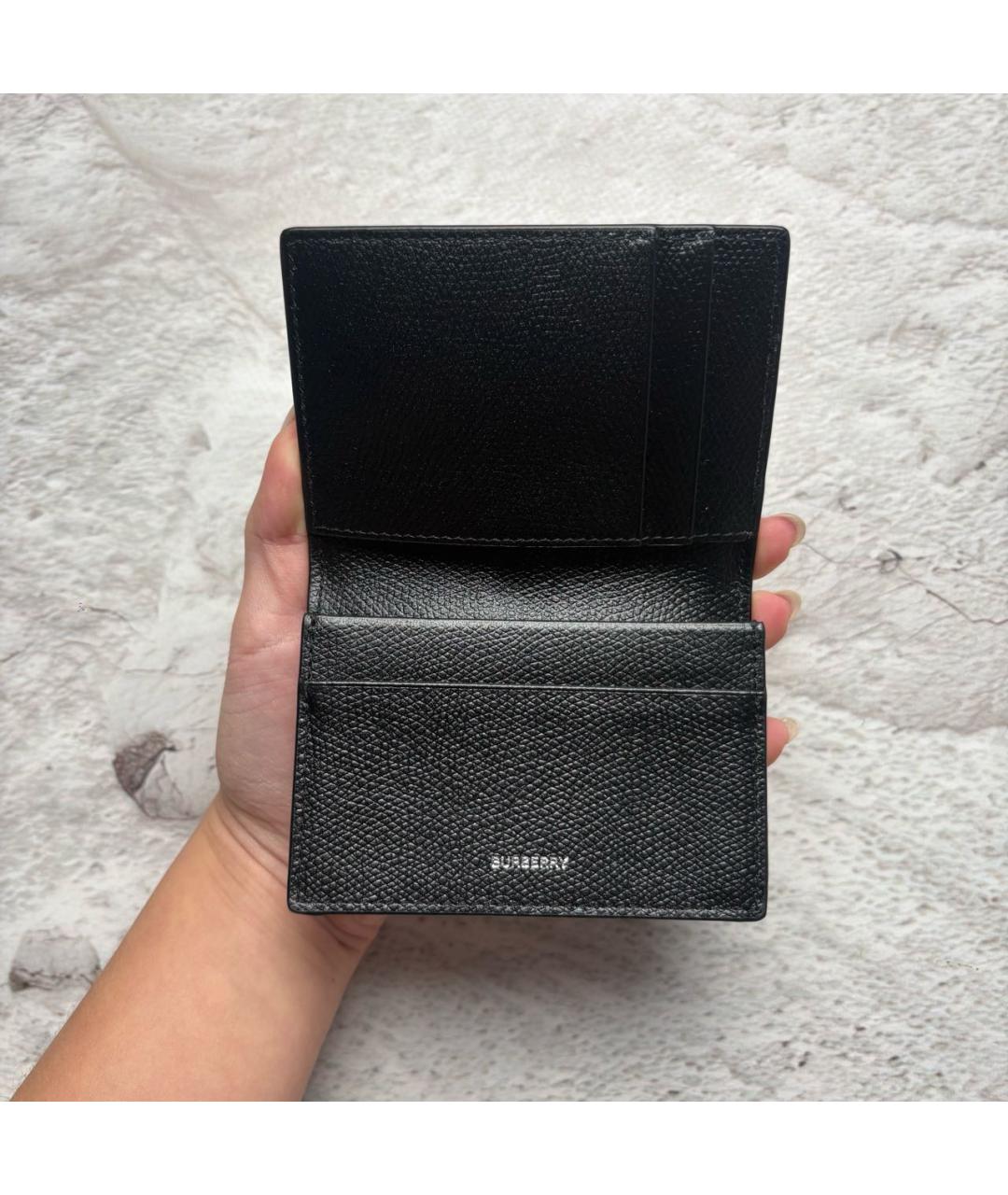 BURBERRY Черный кожаный кардхолдер, фото 4