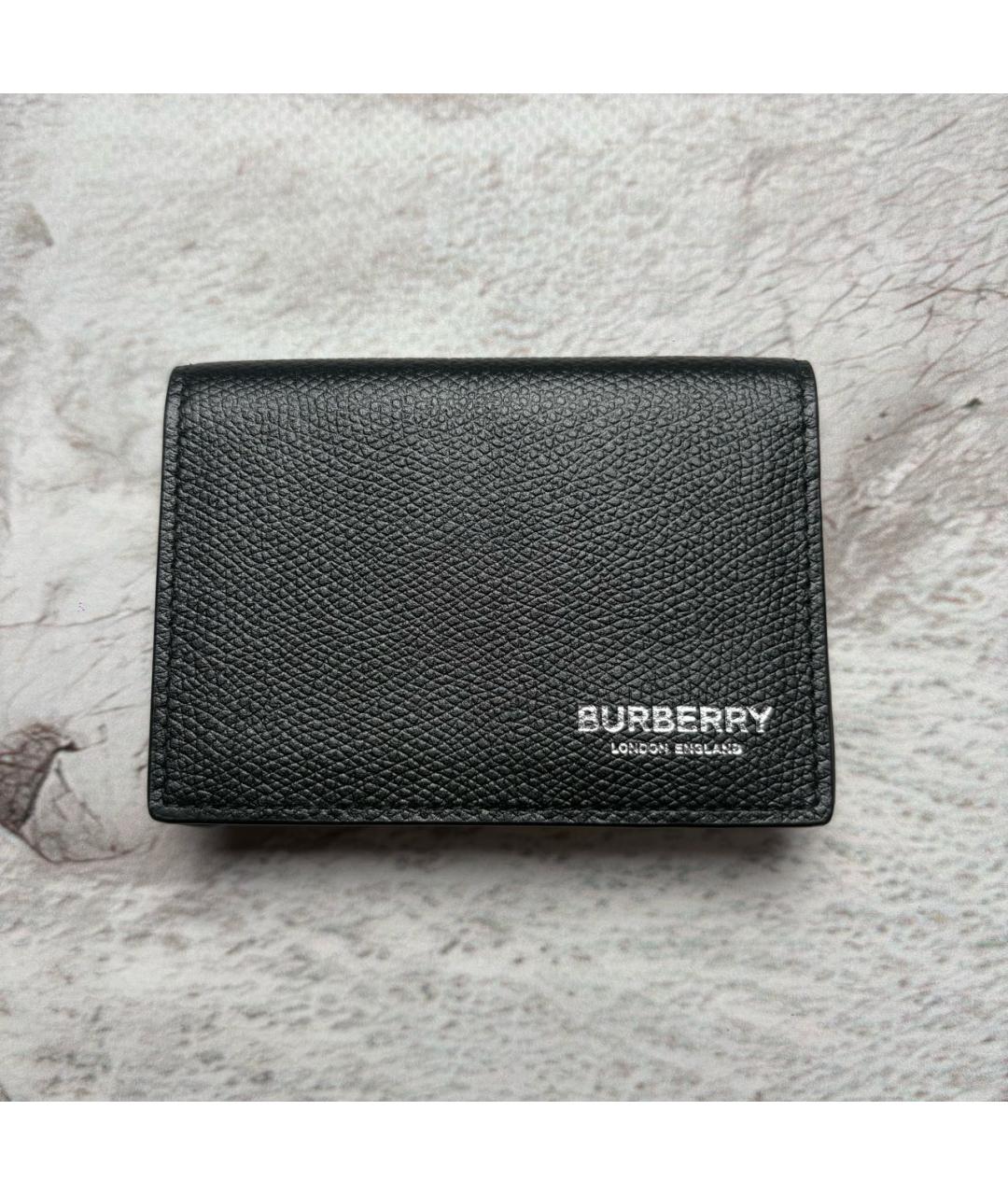 BURBERRY Черный кожаный кардхолдер, фото 6