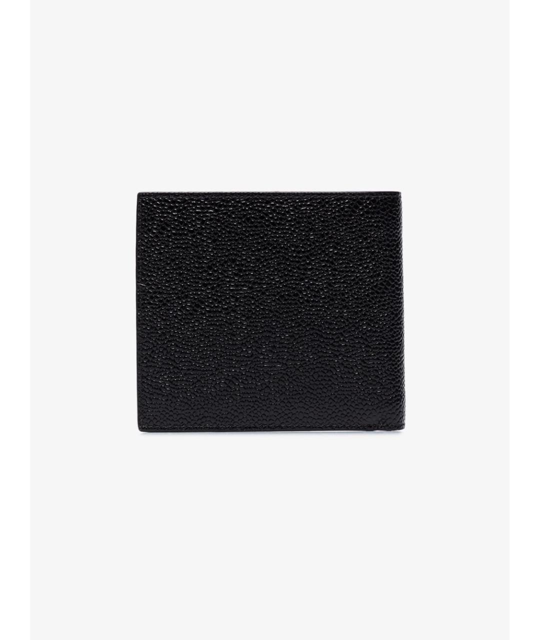 THOM BROWNE Черный кожаный кошелек, фото 2