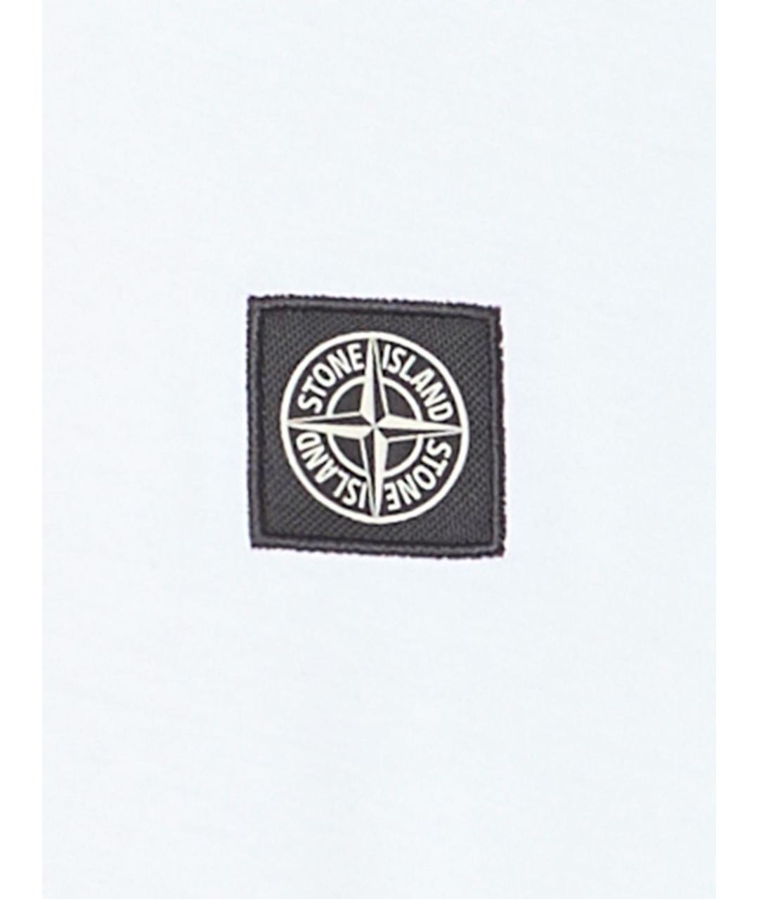 STONE ISLAND Белая хлопковая футболка, фото 2