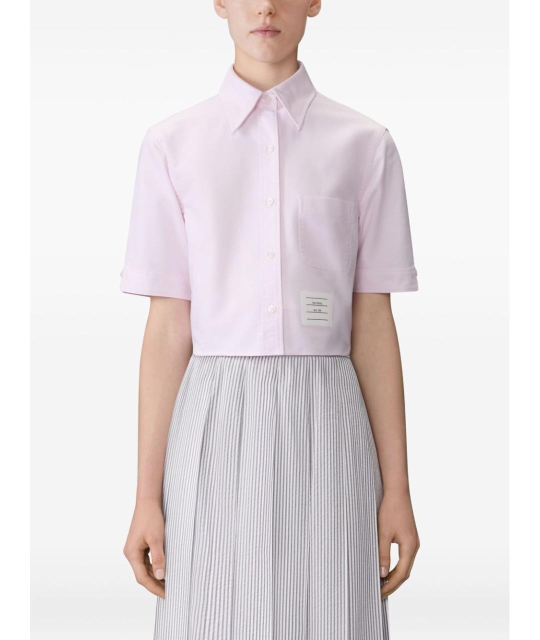 THOM BROWNE Розовая хлопковая рубашка, фото 4