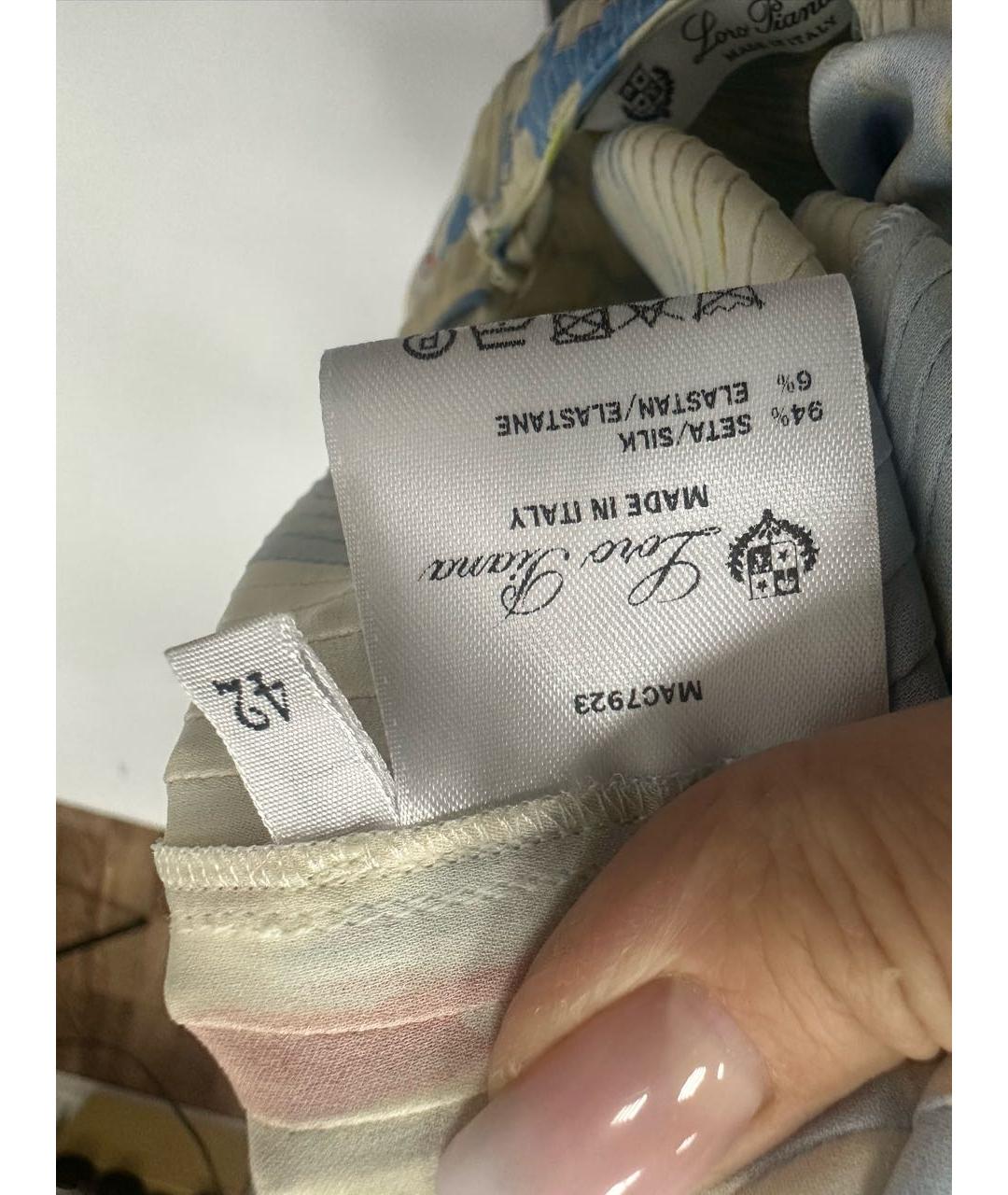 LORO PIANA Мульти шелковое повседневное платье, фото 4