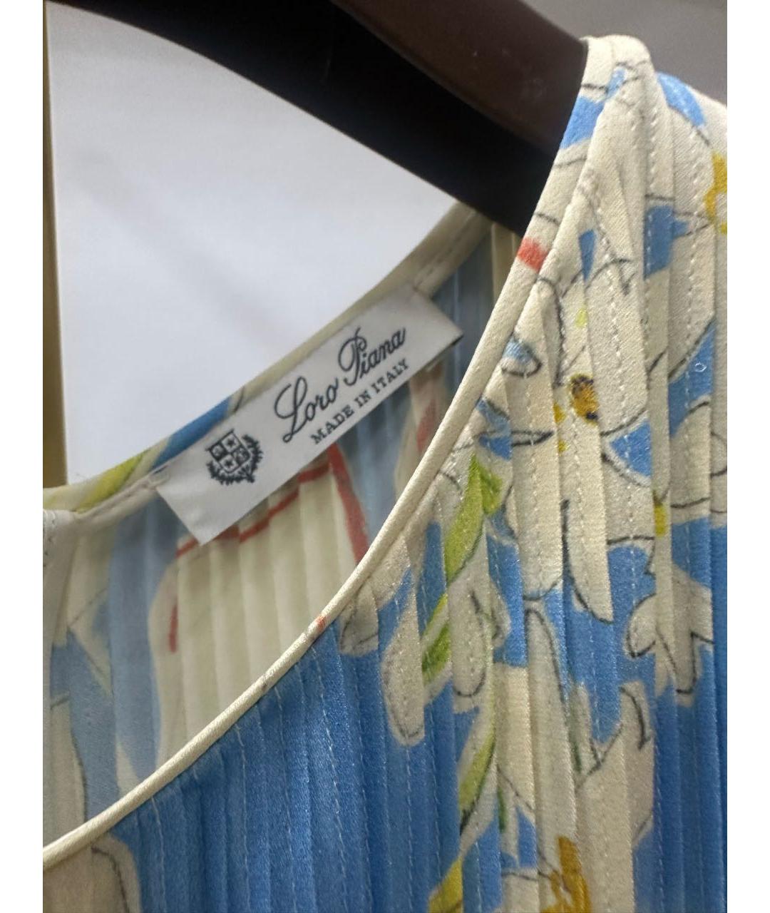 LORO PIANA Мульти шелковое повседневное платье, фото 3