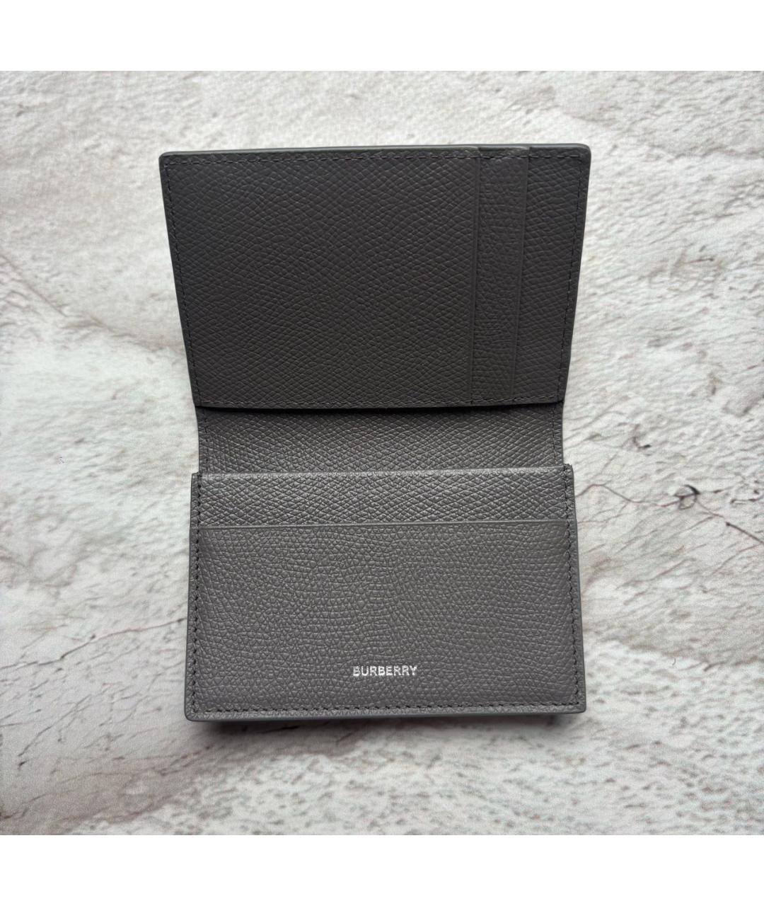 BURBERRY Серый кожаный кардхолдер, фото 2