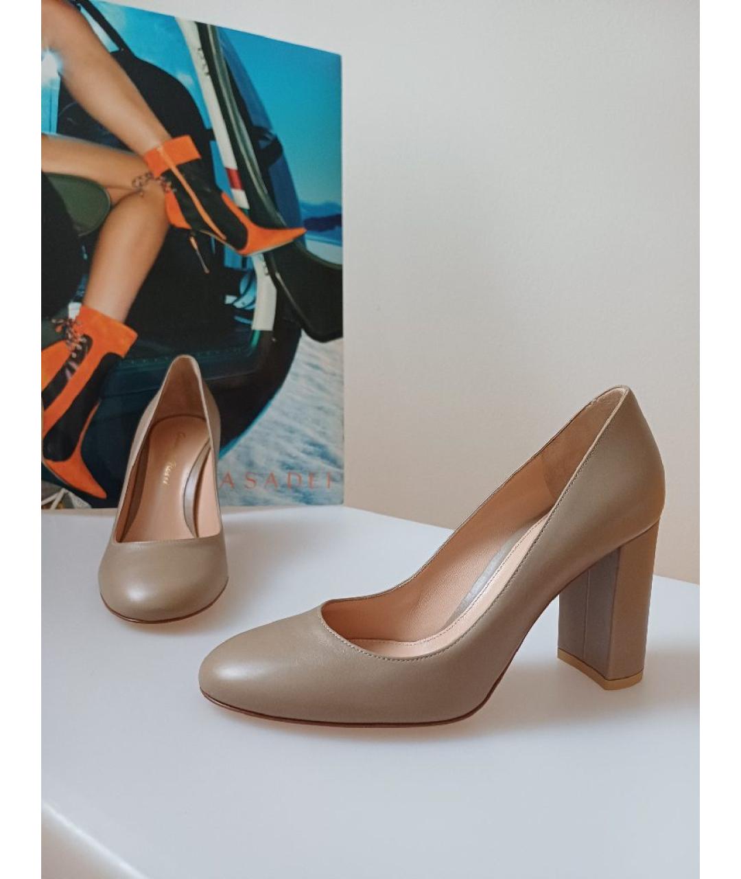 GIANVITO ROSSI Серые кожаные туфли, фото 6