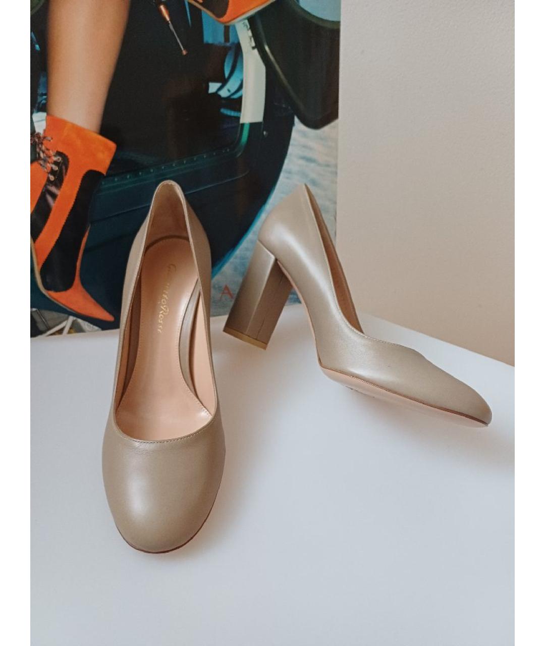 GIANVITO ROSSI Серые кожаные туфли, фото 4